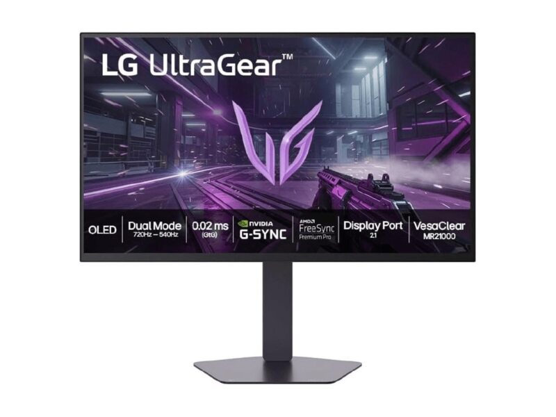 Monitor LG OLED UltraGear™ 27GX790B-B 27″, 540Hz Dual-Mode, QuadHD, 0.02ms (GtG), NVIDIA G-SYNC, AMD FreeSync Premium Pro, Vesa ClearMR21000, HDR True Black 500