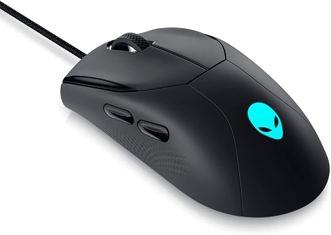 Mouse Gamer Com Fio Alienware – AW320M, Iluminação RGB, 19.000 DPI, 6 Botões Programáveis, Design Ergonômico Compacto, Preto