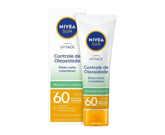 NIVEA Protetor Solar Facial UV Face Controle de Oleosidade FPS 60 50ml, Muito Alta Proteção UVA/UVB, Efeito Matte, Controle do Brilho, Cuidado Diário