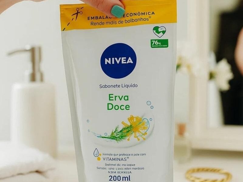 NIVEA Sabonete Líquido Refil Erva Doce 200ml – Fragrância refrescante de erva-doce, sensação de pele macia e hidratada