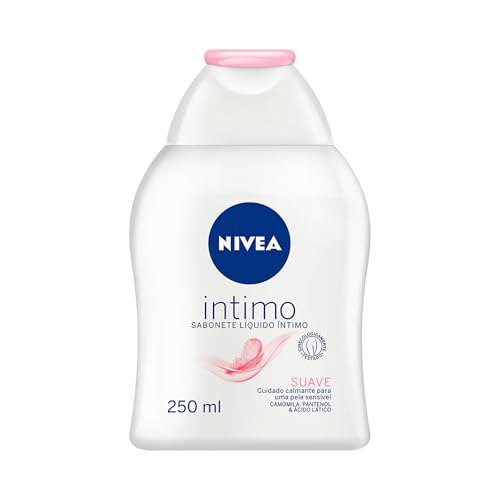 NIVEA Sabonete Líquido Íntimo Suave 250ml, Limpeza Delicada, Mantém pH Natural, Extrato de Camomila, Cuidado Calmante, Uso Diário