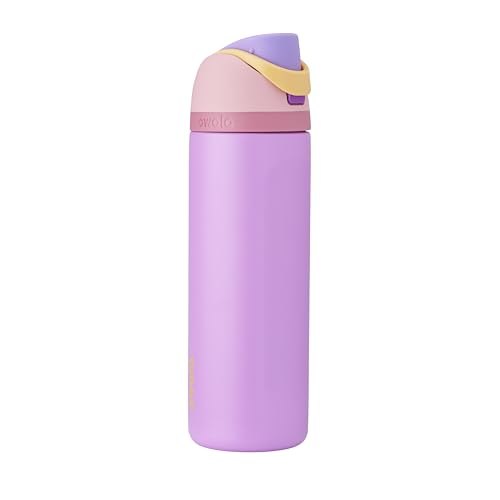 Owala Garrafa de água de aço inoxidável isolada Disney Princess FreeSip com canudo para esportes e viagens, garrafa de água esportiva sem BPA, 700 ml, Rapunzel