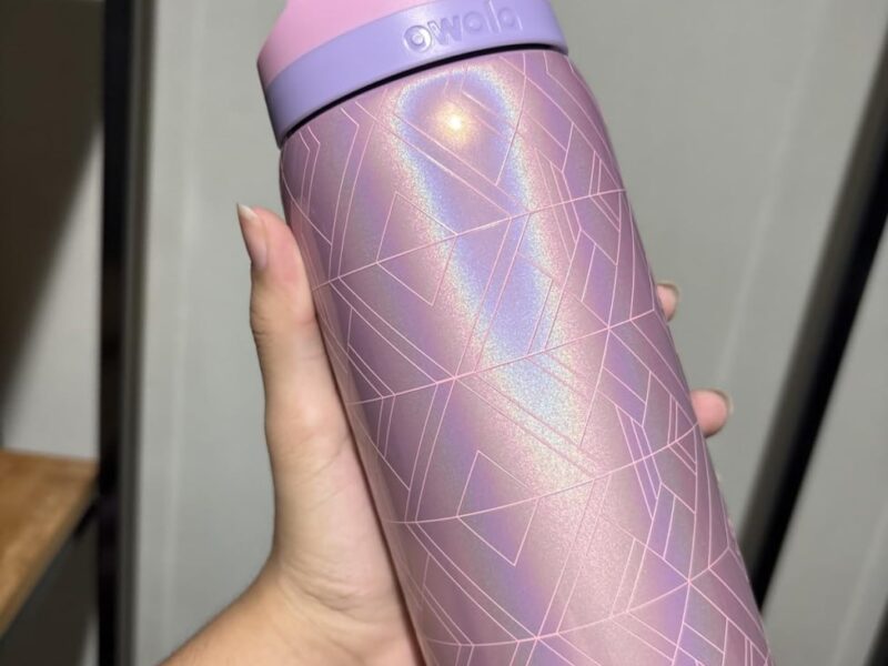Owala Garrafa de água de aço inoxidável isolada Wicked FreeSip com canudo para esportes e viagens, garrafa de água esportiva sem BPA, 946 ml, Glinda (rosa)