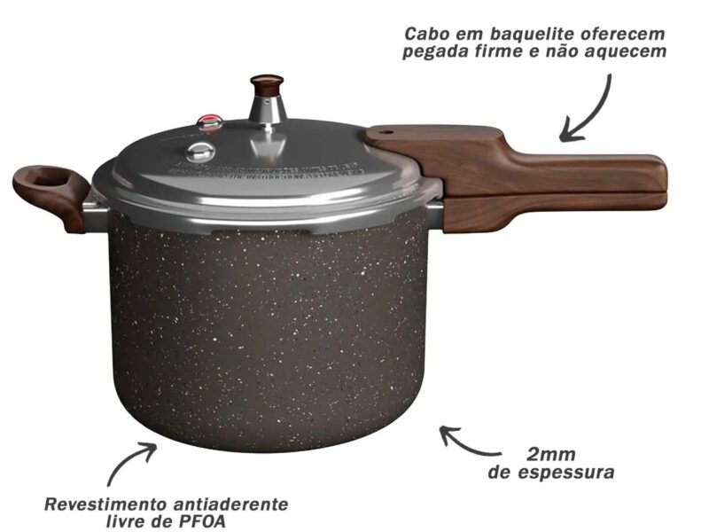 Panela De Pressão Fechamento Externo Presscook Grafito 4,2l – Mimo Style