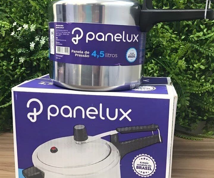 Panela de Pressão 4,5L Panelux Classic Alumínio Polido Inmetro Alça Ergonômica Fogo Médio