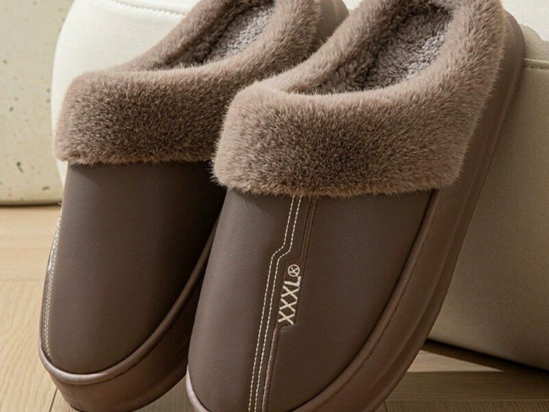 Pantufas Felpudas Impermeáveis ​​para Homem, Antiderrapantes, Macias e Quentes. Pantufas Masculinas
