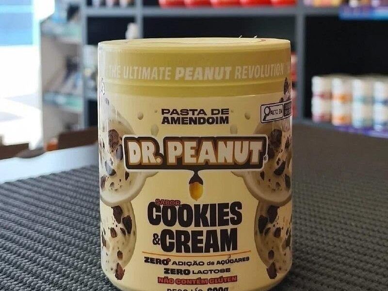 Pasta de Amendoim Dr. Peanut sabor Cookies & Cream de 600g