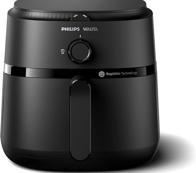 Philips Walita Fritadeira Airfryer Série 1000 XL – 6,2 litros, Tecnologia RapidAir, 12 Modos de Preparo, Até 90% Menos Óleo, 2 anos de garantia, Controle Analógico, Preta, 220v (NA130/09)