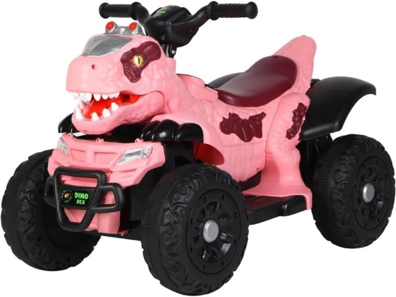 Quadriciclo Elétrico Infantil Marcha Frente/Ré Dino MaxiToys (Rosa) na Amzn por R$ 291,51