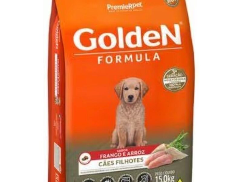 Ração Golden Filhote Sabor Frango e Arroz para Cães, 15kg Premier Pet Para Todas Grande Filhotes, Sabor Frango