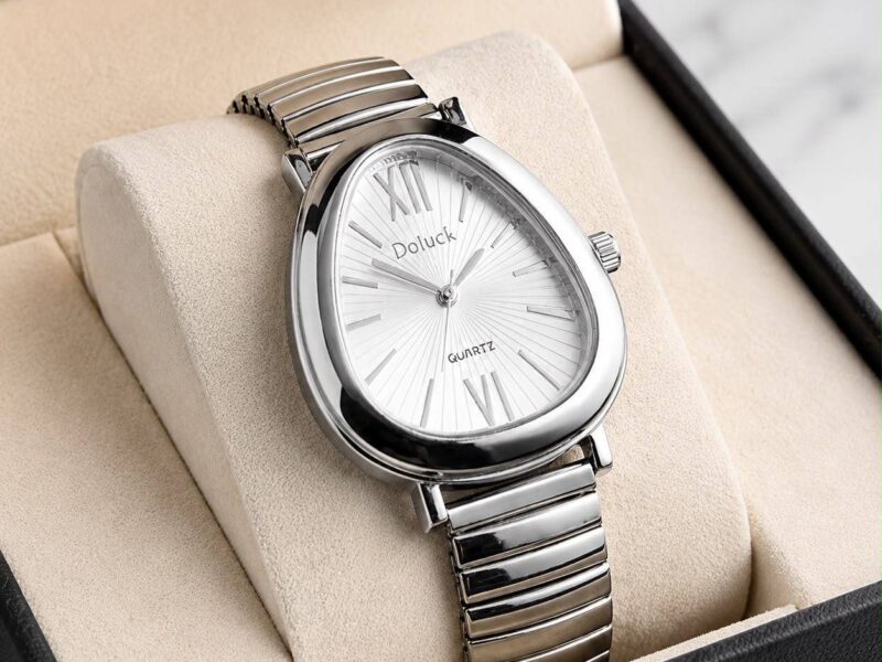 Relógio De Pulso Feminino Premium Aço Bracelete Tulipa Moda