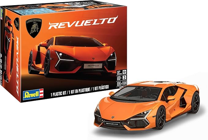 Revell 14579 Lamborghini Revuelto 1:24 Escala 101 peças Skill Level 3 Kit de construção de carro