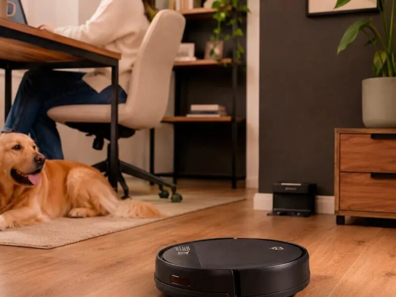Robô aspirador Positivo Casa Inteligente PRA90 preto