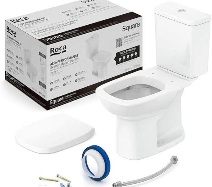 Roca Kit Vaso Sanitário com Caixa Acoplada e Assento Soft Close Square