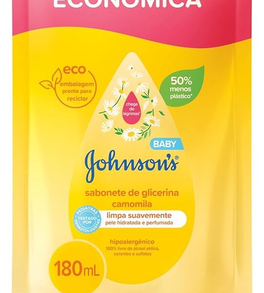 Sabonete Líquido Glicerina Camomila JOHNSON’S® Baby, 180mL
