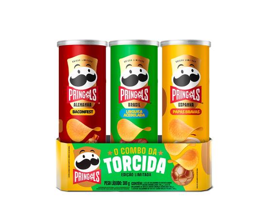 Salgadinho Batata Frita Pringles Tripack Especial Festa do Futebol