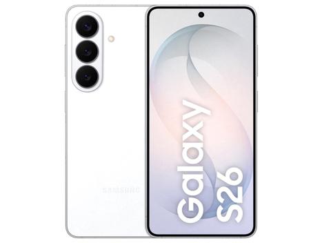 Samsung Galaxy S26 Branco 5G 256GB Galaxy AI 6,3″ 12GB RAM Câm. Tripla 50+12+10MP Bateria 4300mAh Dual Chip – Galaxy S26 –