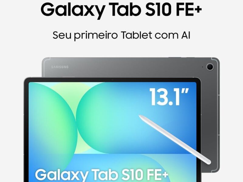 Samsung Tablet Galaxy Tab S10 FE+ WiFi, Cinza, 128GB, 8GB, Tela 13.1″ 90Hz, S Pen e Capa Inclusas