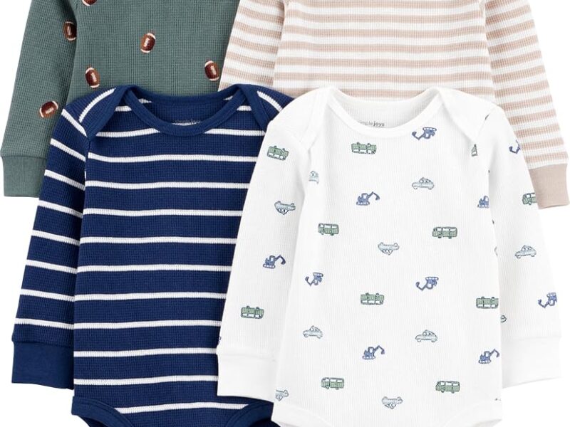 Simple Joys by Carter’s baby-boys 4-pack Long-sleeve Bodysuit