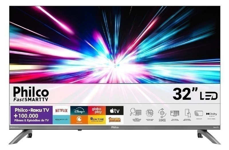 Smart TV 32″ Philco Roku TV Dolby Áudio HDR10 P32CRB