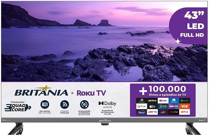 Smart TV 43″ Britânia B43KRA Full HD Roku TV
