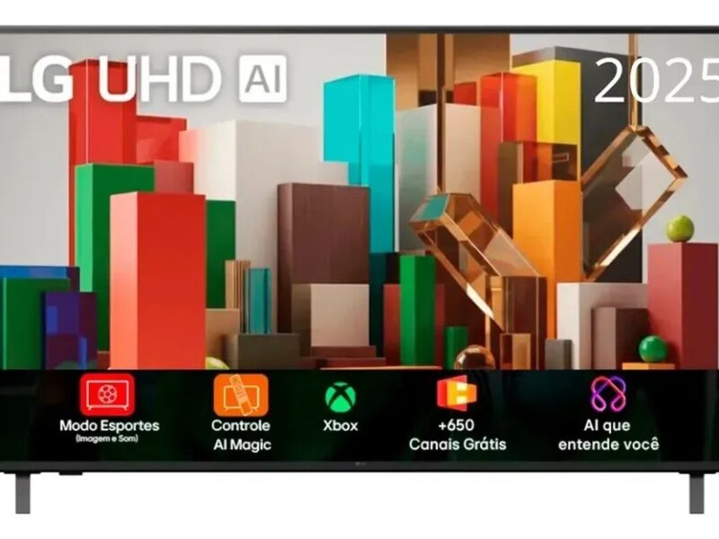 Smart TV Profissional 4K 43" LG UHD 43AU801 Processador α7 AI Ger8 Super Upscaling Google Cast Alexa Integrado Controle AI Smart Magic WebOS 25
