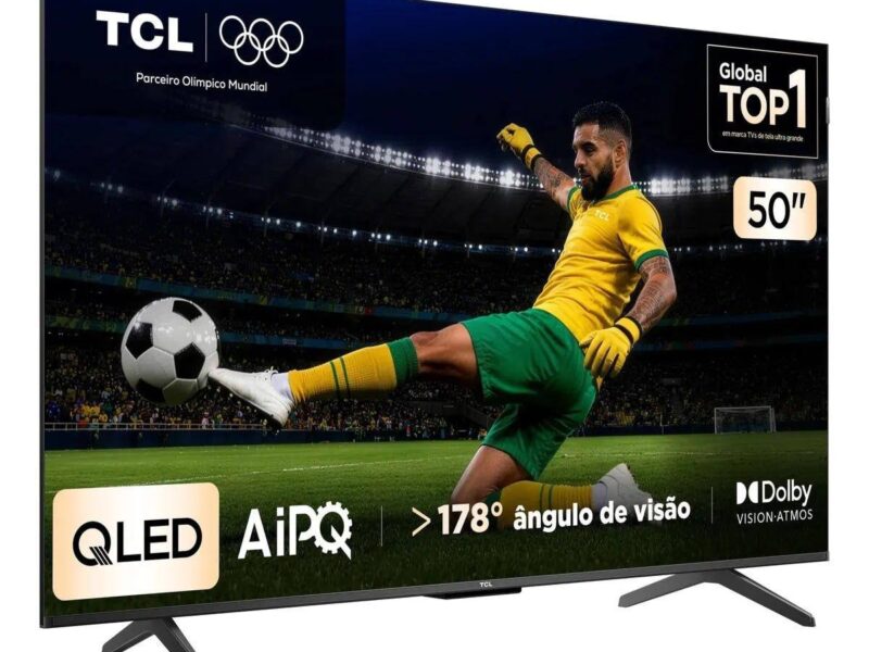 Smart TV TCL 50 Polegadas QLED 4K P7K WiFi Bluetooth Google TV HDR10+ Dolby Atmos Dolby Vision 50P7K