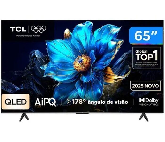 Smart TV TCL 65 Polegadas QLED 4K P7K WiFi Bluetooth Google TV HDR10+ Dolby Atmos Dolby Vision 65P7K