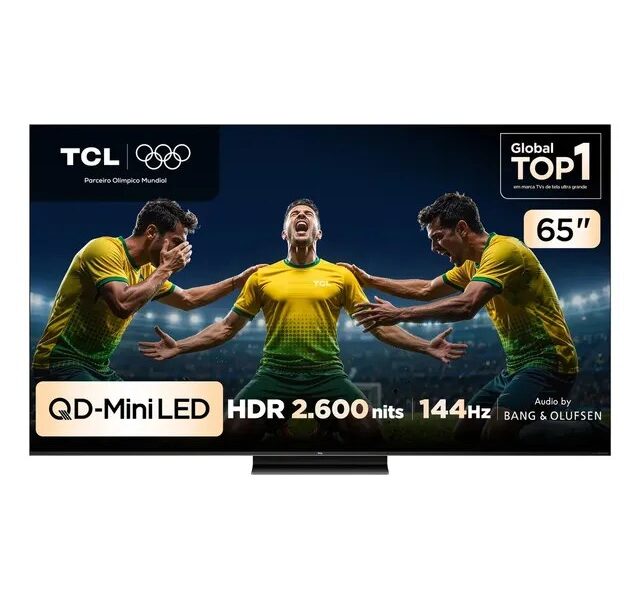 Smart TV TCL 65 Polegadas QLED Mini LED 4K C7K WiFi Bluetooth Google TV 4 HDMI 144Hz HDR10+ 65C7K