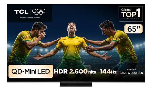 Smart TV TCL 65 Polegadas QLED Mini LED 4K C7K WiFi Bluetooth Google TV 4 HDMI 144Hz HDR10+ 65C7K