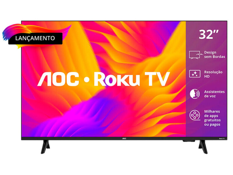 Smart Tv AOC 32″ LED HD 32S5155/78G Roku Wifi HDMI Dolby Audio