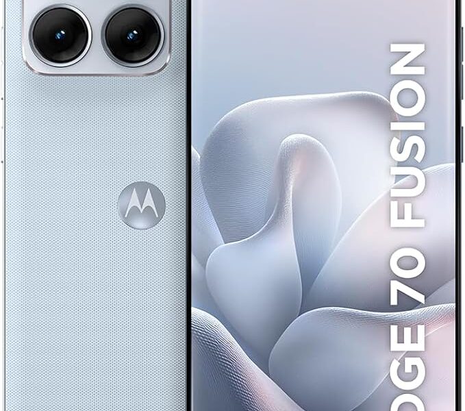 Smartphone Motorola Edge 70 Fusion 5G – 256GB 24GB (8GB RAM + 16GB RAM Boost), camera 50MP Sony Lytia 710, Tela 1.5K extreme Amoled 144hz – Branco