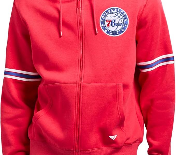 Suéter com capuz X Nba Officially Licensed Men’s Full-zip Up Long Sleeve Hooded Fleece Sweatshirt GAME 7Masculino