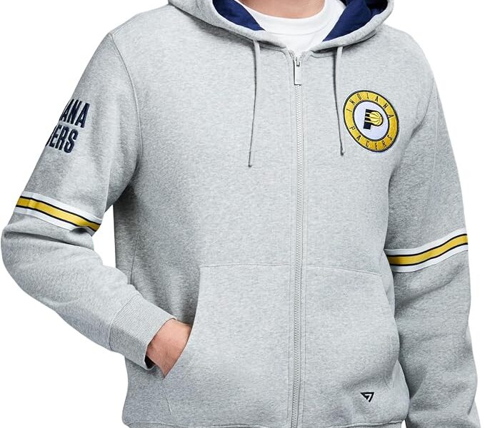 Suéter com capuz X Nba Officially Licensed Men’s Full-zip Up Long Sleeve Hooded Fleece Sweatshirt GAME 7Masculino