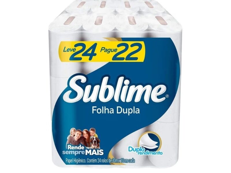 Sublime – Papel Higiênico, Folha Dupla, 24 rolos