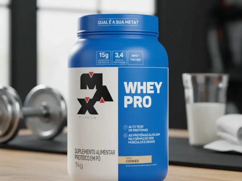 Suplemento Em Pó Whey Pro Max Titanium 1kg Sabor Cookies Cookies