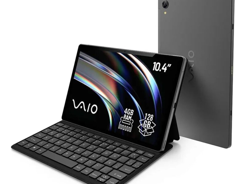 Tablet VAIO TL10 4GB RAM 128GB Octa-Core, Tela 10.4” 2K, 4G WiFi Dual Band, Câmera 8MP + Selfie 5MP, 7000mAh, Android 16, com Teclado Magnético de Conexão Inteligente – Preto