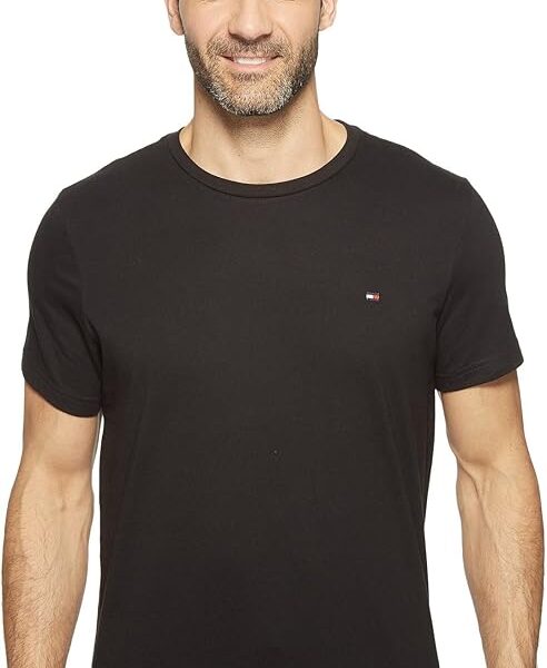 Tommy Hilfiger Camiseta masculina gola redonda com bandeira