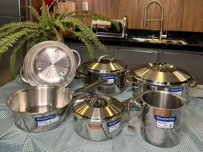 Tramontina Jogo de Panelas de Aço Inox 6 peças Solar