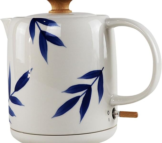 Tuut Chaleira Elétrica de Porcelana Elegance 1L, Floral Azul, 127v
