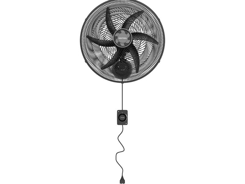 Ventisol Ventilador Osc Parede monta facil 50cm 6p preto 220v premium