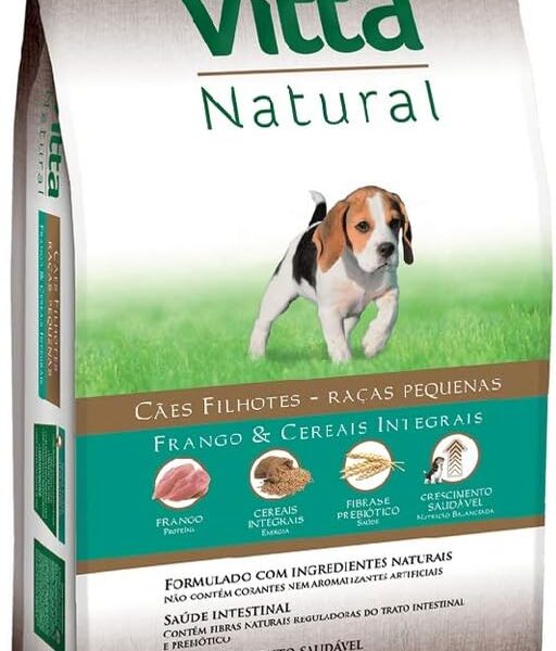 Vitta Natural Filhotes Raças Pequenas Frango e Cereais – 10kg Premier Pet para Todas Pequeno Filhotes – Sabor Frango