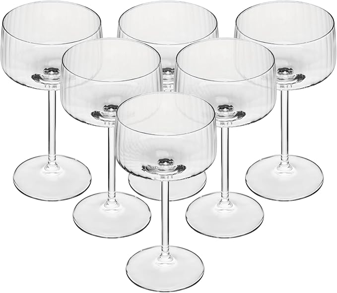WOLFF – Jogo 6 Taças Coupe Alex Optic 220ml Cristal Ecológico Bohemia