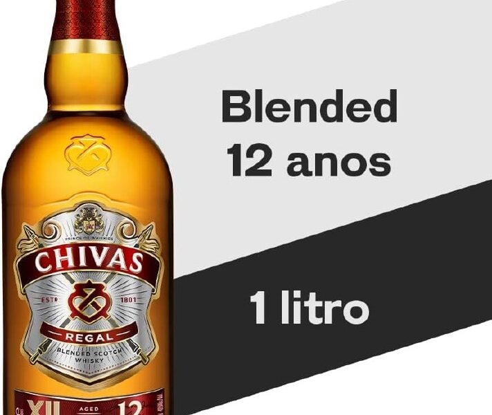 Whisky Chivas Regal 12 anos Blended Escocês – 1 litro