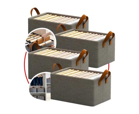 4 Caixas Organizadora De Guarda Roupa Cesto Gaveta Dobrável