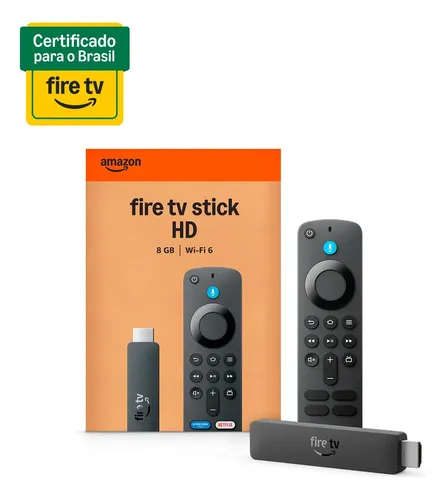 Amazon 2ª Geração Fire Tv Stick Hd Ger 26 Preto De Voz