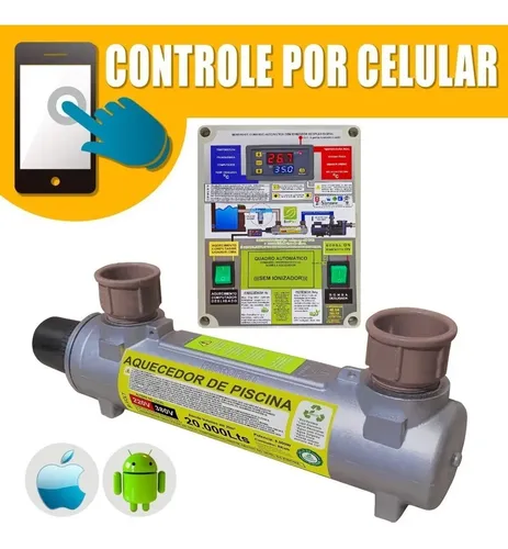Aquecedor De Piscina 20.000lt Inox Auto + Mod Wi-fi Celular.