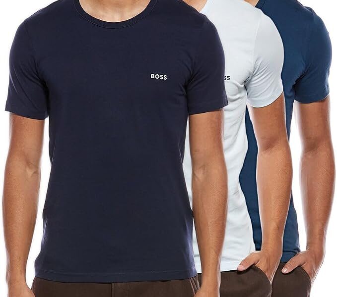 BOSS Pacote com 3 camisetas de algodão com logotipo clássico para bebês meninos