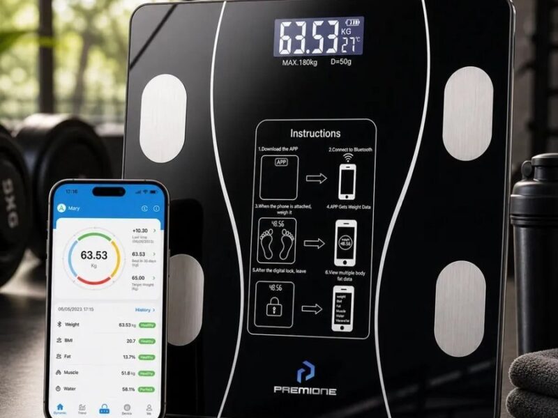 Balança Corporal Bioimpedância Premium Com Visor Inteligente Bluetooth Composição Corporal Peso Controle da Sua Saúde Completo Com Aplicativo