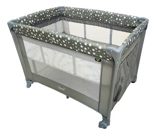 Berço Portátil Infantil Cercado Desmontável Lune Maxi Baby – CINZA